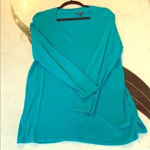 Long teal soft sweater
